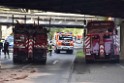 LKW blieb unter Bruecke haengen Koeln Ehrenfeld Innere Kanalstr Hornstr P102